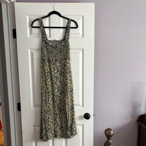 Dex Yellow and Green Floral Dress